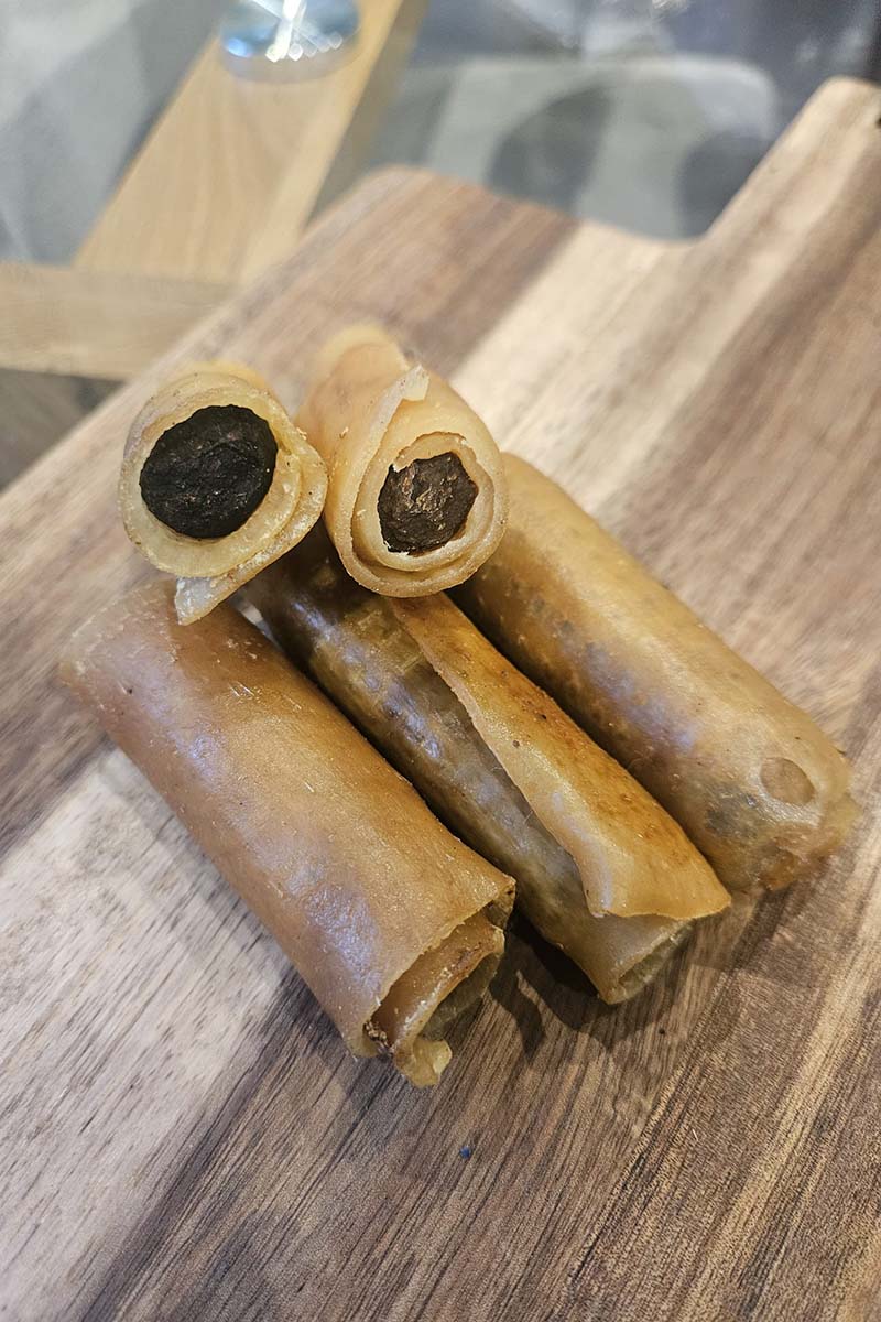 pigs in blankets dog treats, rawhide alternative dog chew, chicken sausage dog treat, Pigs in blankets natural dog chew