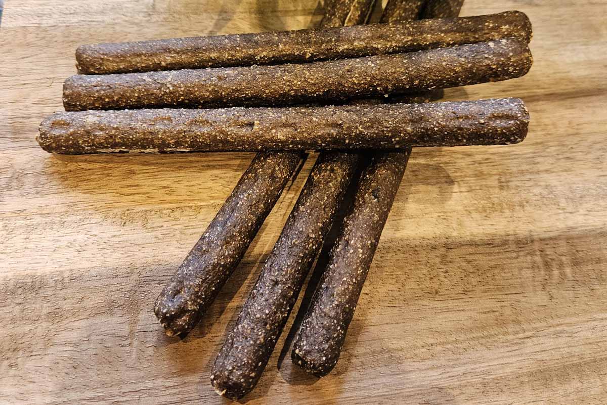 Duck Protein Sticks, Salmon Protein Stick, single protein dog sticks, grain free dog treats, hypoallergenic dog treats, dog training treats UK, sensitive stomach dog treats, puppy training treats, salmon dog treats, duck dog treats, venison dog treats